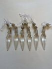 Glass Drop Christmas Decorations Silver Tone Embellishment Topper