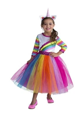 2pc Unicorn Rainbow Dash My Little Pony Dress Halloween Costume Toddler 3T-4T - Image 1 of 2
