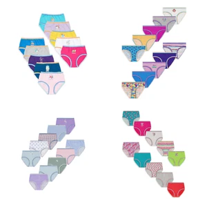 Wonder Nation Girls Brief Underwear, 10-Pack, Sizes 4-18 & Plus - Picture 1 of 7
