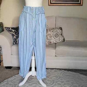 Indigo Rein Linen Stripe Pants - Picture 1 of 8