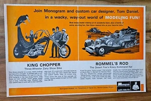 VINTAGE 1969 MONOGRAM ROMMELS ROD / KING CHOPPER 3 WHEELER ADVERTISEMENT - Picture 1 of 1
