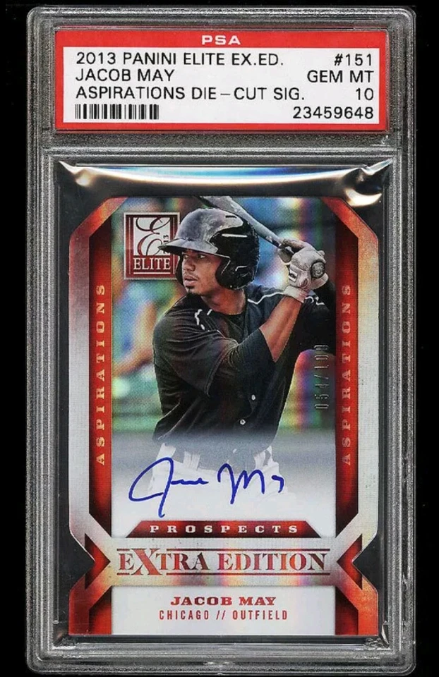 2013 Elite Extra Edition Aspirations  Jacob May ROOKIE RC AUTO /100 PSA 10  POP1 - Image 1 of 1
