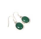 925 Solid Sterling Silver Green Onyx Hook Earring-1 Inch r927
