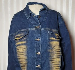 Chaqueta Vaquera Azul Baccini Talla Plus Talla 20 Lavado Oscuro Brillo Embellecido Elastizado - Imagen 1 de 7