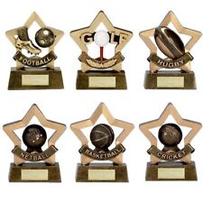 Mini Sports Trophy Award - Golf, Football, Rugby, Cricket, Netball ENGRAVED FREE