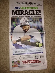 SEATTLE TIMES NEWSPAPER SEAHAWKS Packers Nfc CHAMPIONSHIP MONDAY Superbowl - Picture 1 of 1