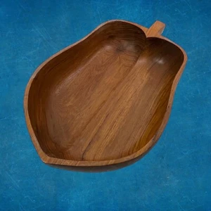 MONKEY POD WOOD ACORN Trinket Dish Bowl Boho MCM Fall Decor X-large - Picture 1 of 8