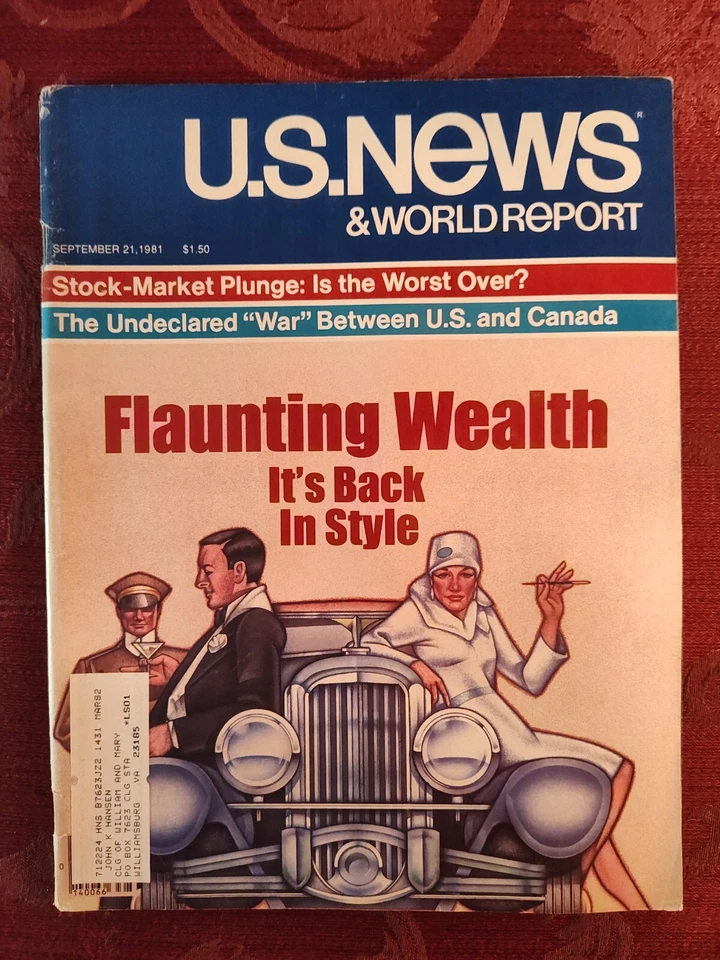 U S NEWS World Report Magazine September 21 1981 Flaunting Wealth Back In Style - Image 1 of 1