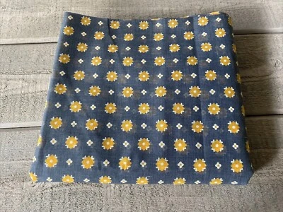 Vintage Wamsutta Mills Fabric Sheer Gray Yellow Flowers 4 1/4 Yrds - Image 1 of 4