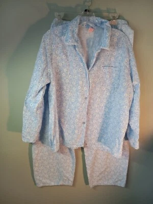 Conjunto de pijama de mujer 2 piezas algodón talla 44 botón abajo cintura elástica suave cómodo Foto 1 de 4