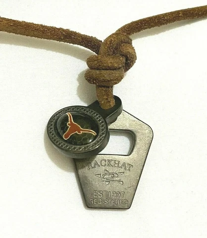 RACKHAT Metal Pendant/Leather Chain Necklace University of Texas Longhorns Cover
