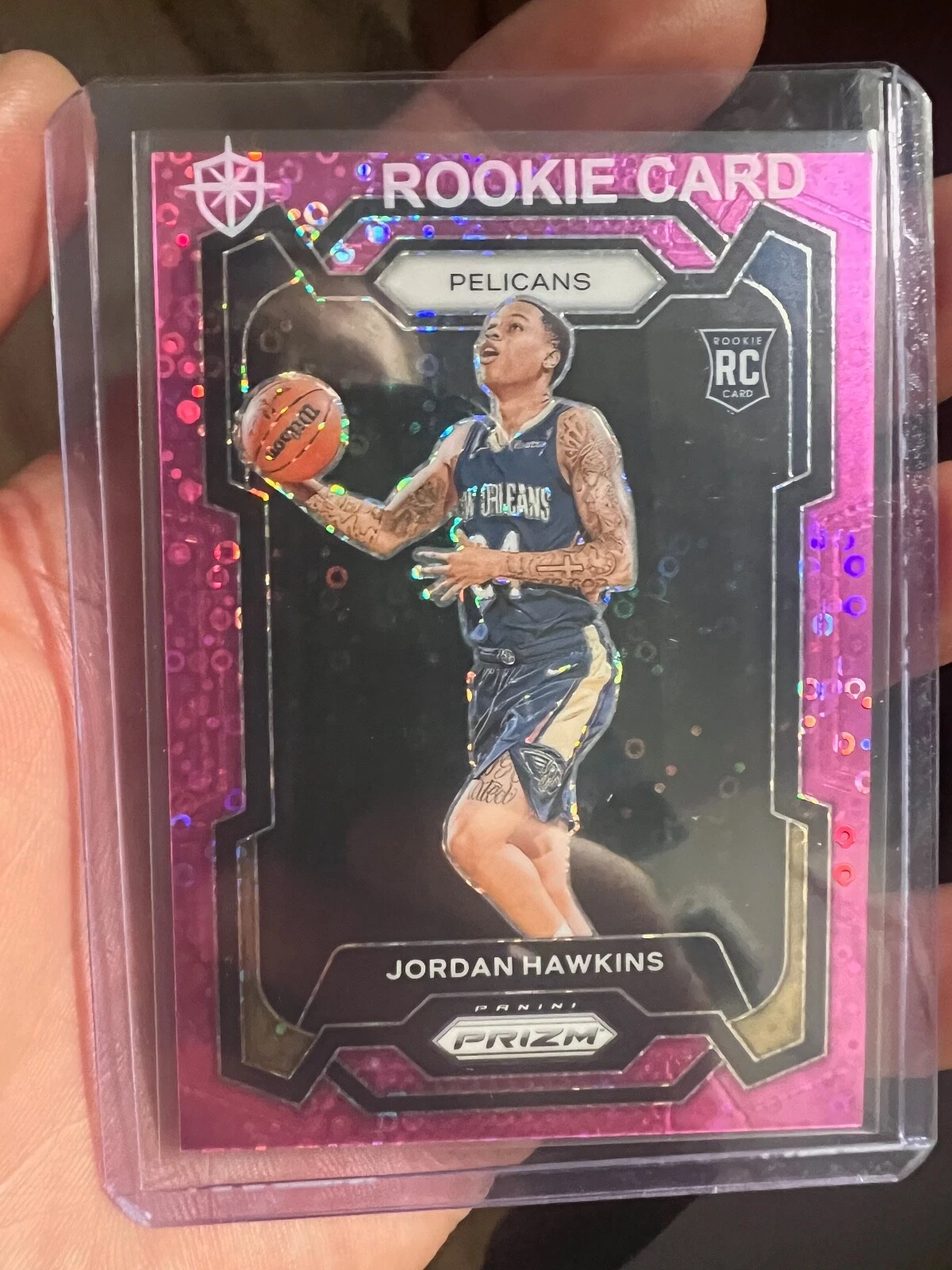 2023-24 Panini Prizm Jordan Hawkins #130 RC Rookie Fast Break Pink 17 /50