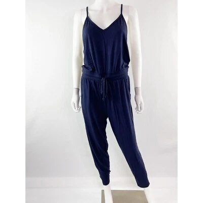Wildfox Jumpsuit Navy Blue Sleeveless V-Neck Jogger Leg Size M New - Image 1 of 4