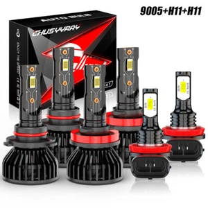 6Pcs For MAZDA 3 2010-2013 6000K LED Headlight High Low + Fog Lights Bulbs Combo - Picture 1 of 17