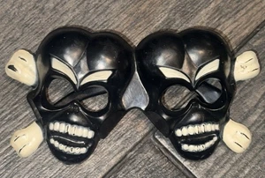 Vintage Foster Grant schwarz Totenkopf gekreuzte Knochen Skelett Brille Halloween Neuheit - Bild 1 von 4