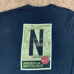 T-shirt vintage Nike double face anni 90 taglia XL nera scritta atleta competitivo USA - Foto 1 di 12
