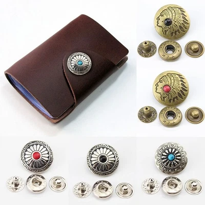 Metal Buttons Snaps Fasteners Clasp Handbag Bag Leather Crafts Press Studs - Image 1 of 4