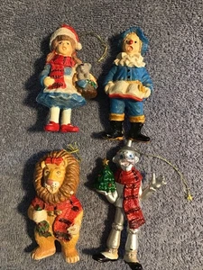 Vtg Wizard Of Oz Christmas Ornament Lot Set 4 DOROTHY LION SCARECROW Kurt Adler - Picture 1 of 6