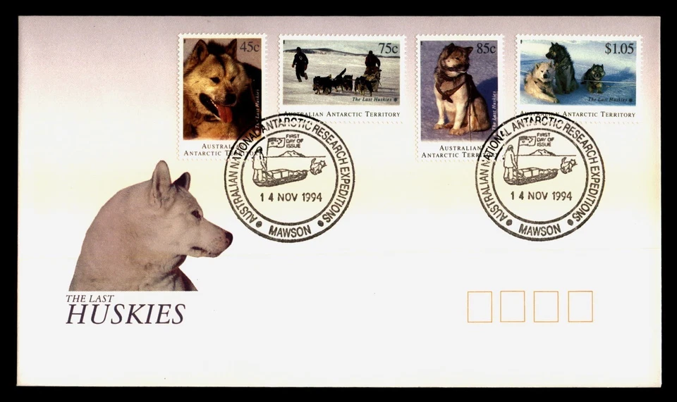 DR WHO 1994 AUSTRALIAN ANTARCTIC TERRITORY FDC HUSKYDOG $1.05 COMBO R16427 - Image 1 of 2