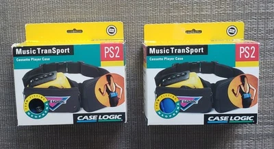 Set Of 2 Case Logic Music TranSport PS2 Cassette Player Case New Old Stock 1980 - Image 1 of 3