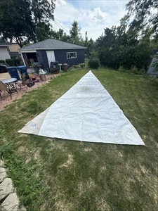 Hunter Sails 320 - Original Main Sail - White - Sailboat - 13.5 Ft X 30 Ft READ - Foto 1 di 14