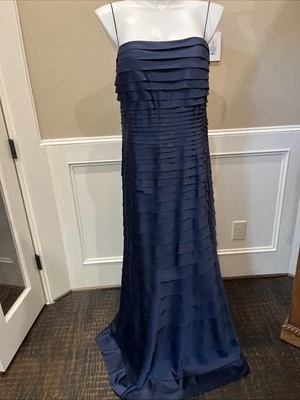 JS Collections Navy LmSpaghetti Strap Evening Gown Sz16 - Image 1 of 4