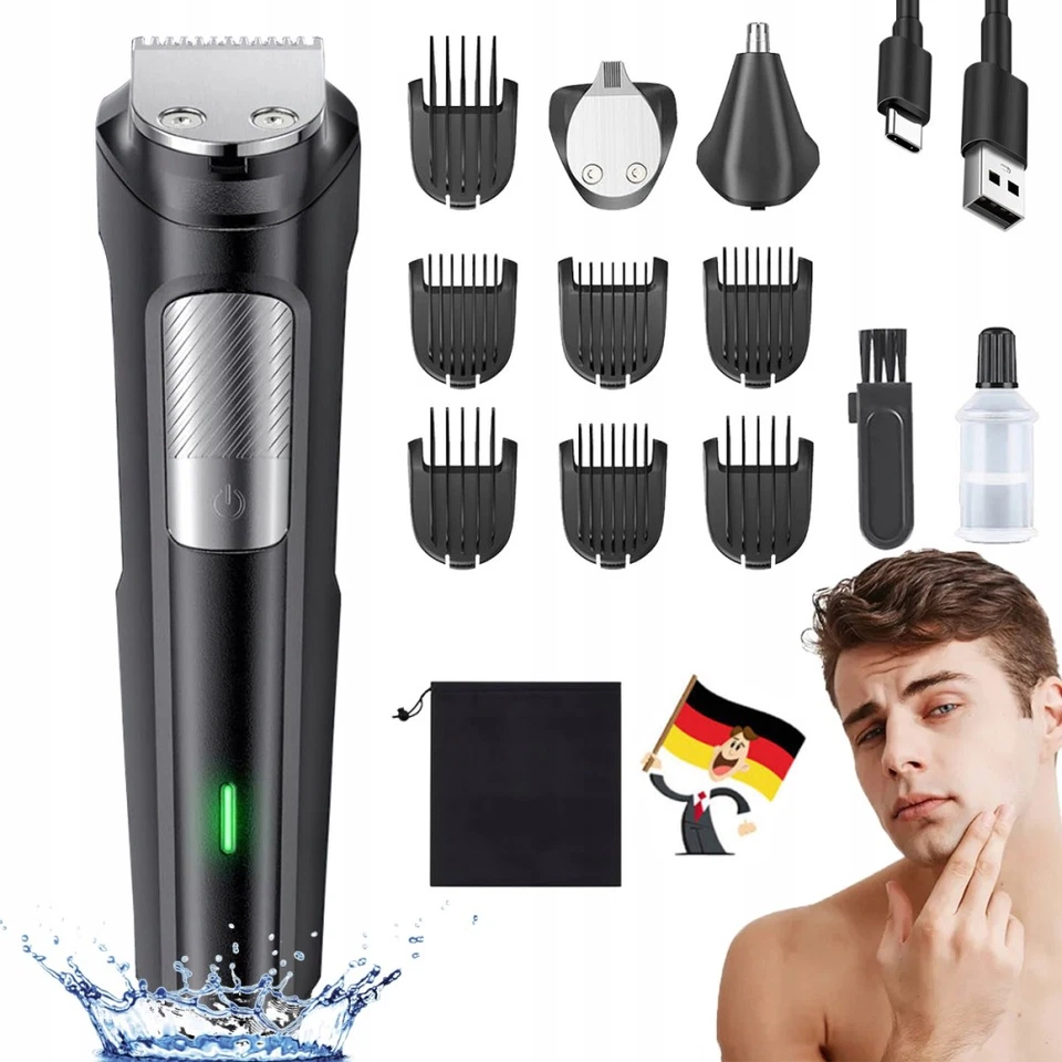 MARKENLOS Barttrimmer Herren Haarschneidemaschine, All-in-1 Bartschneider Nasenhaartrimmer