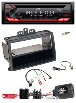 JVC CD DAB USB Bluetooth Steering Wheel Car Stereo for Hyundai i20 09-11 Black Rubber- - Image 1 of 4