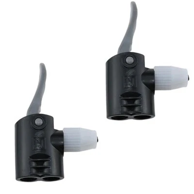 Válvula adaptadora de bomba de bicicleta de doble cabezal negra boquilla de repuesto de montaje de bomba rápida  Foto 1 de 4