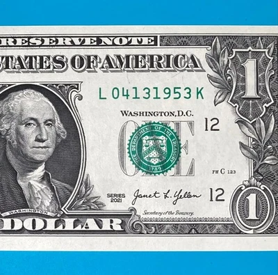 April 13, 1953 (L 04131953 K) BIRTHDAY ANNIVERSARY $1 One Dollar Bill *UNC* - Image 1 of 4