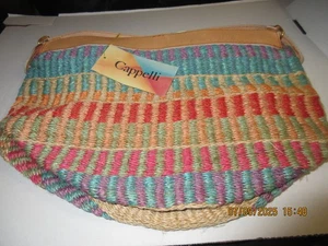 Cappelli Borsa a Mano in Paglia Tracolla Chiusura con Cerniera Multicolore - Foto 1 di 3