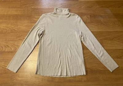 Suéter Chico’s Tostado Cuello Alto Para Mujer Grande Lados Acanalados Manga Larga Pullover Foto 1 de 4