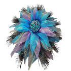 Spring Floral Peacock Wreath Wall Hanging Artificial Decor
