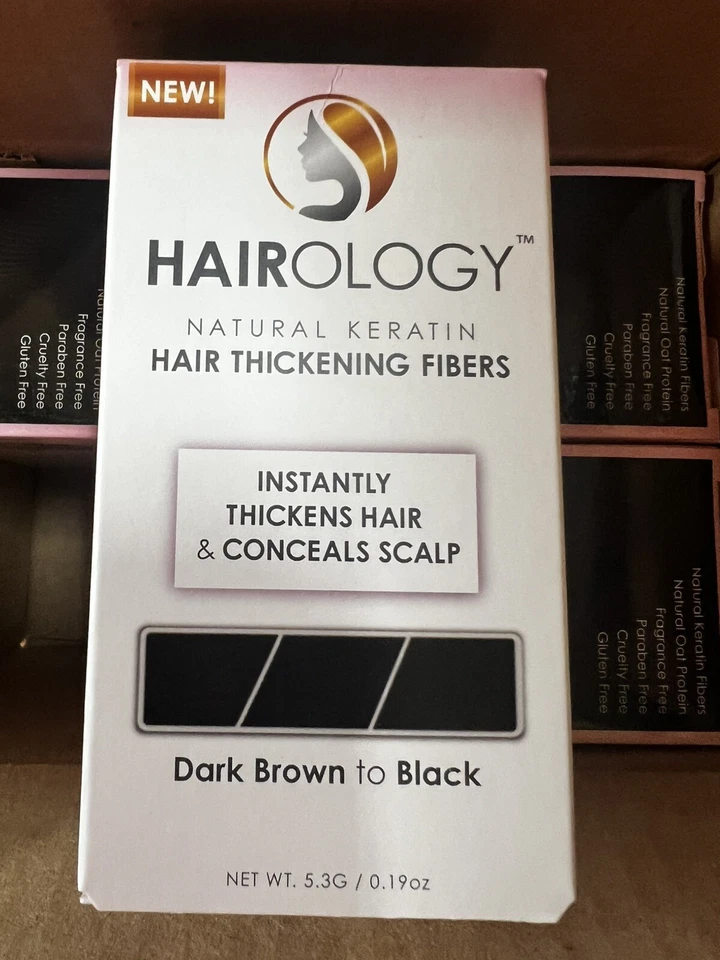 2 Cajas Nuevas Hairology Queratina Fibras Espesantes Cabello Marrón Oscuro a Negro Foto 1 de 1