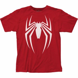 Spider-Man Video Game Logo T Shirt Mens Licensed Marvel Superhero Avengers Red - Picture 1 of 2