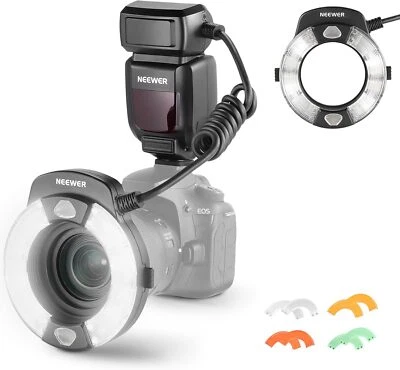 NEEWER RF1-C 76W 5600K GN15 TTL Marco Ring Flash Light Speedlite Canon Cameras - Image 1 of 4