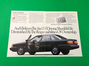 1988 1989 AUDI 100 200 QUATTRO VINTAGE ORIGINAL PRINT AD ADVERTISEMENT 2 PAGE A1 - Picture 1 of 1
