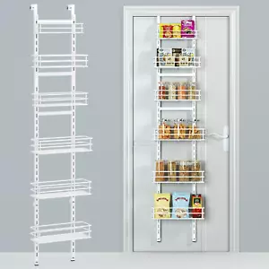 Adjustable 6-Tier over the Door Pantry Organizer, Spice Rack, Narrow Hanging She - Picture 1 of 12