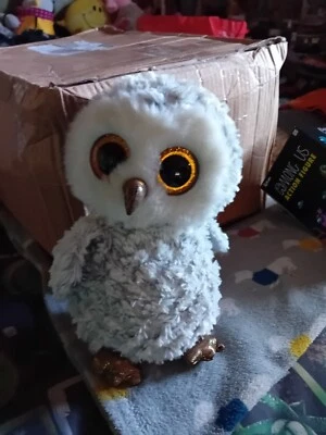 Ty Beanie Boos Owlette The Fluffy Owl Chick, Medium Plush Soft Toy - Image 1 of 4