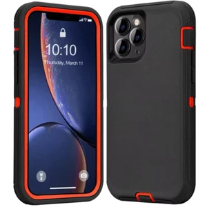 3 IN 1 Heavy Duty Rugged Case For iPhone 13 12 11 14 15 Pro 16 Pro Max Plus - Picture 1 of 18