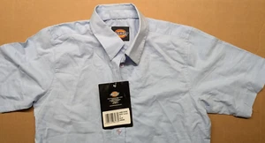 Dickies Womens Oxford Blouse Shirt Light Blue Size 10 Short Sleeve Ex Display - Picture 1 of 3