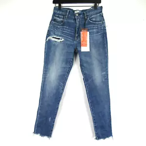 MOUSSY Hammond High Waist Distressed Raw Hem Skinny Jeans Blau Gr. 29 - Bild 1 von 7