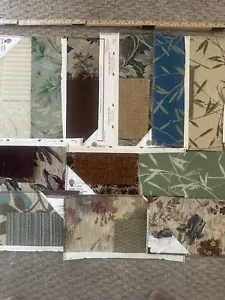 Lot of 19 Charlotte Upholstery Fabric Samples – Leaf & Floral Patterns ~13x6 - Picture 1 of 23