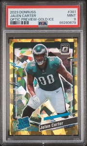 2023 Donruss Optic Preview Jalen Carter #381 Rated Rookie Gold Ice /10 PSA 9 - Picture 1 of 4