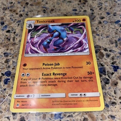 Toxicroak 64/131 Rare - Pokemon Sun & Moon Forbidden Light Card TCG - Image 1 of 2