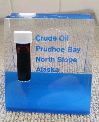 Peso de papel vintage 1968 petróleo crudo Prudhoe Bay North Slope Alaska Foto 1 de 4