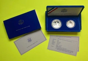 1986-S 2-Coin Statue of Liberty Commemorative Proof Set, 90% Silver Dollar - Picture 1 of 1