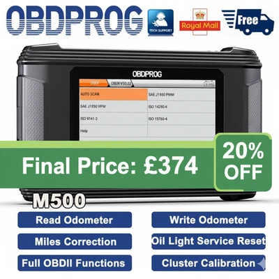 OBDPROG M500 Car Mileage Odometer Adjustment Correction Tool OBD2 Diagnostion UK - Image 1 of 4