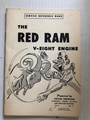 Vintage 1952 Chrysler Service Reference Book Vol 5 No 11  Red Ram V-8 Engine - Image 1 of 3