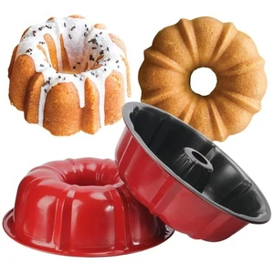 2 Pack Bunte Cake Pan Nonstick - 10 Inches Fluted Tube Cake Pans for baking, ... - Picture 1 of 9